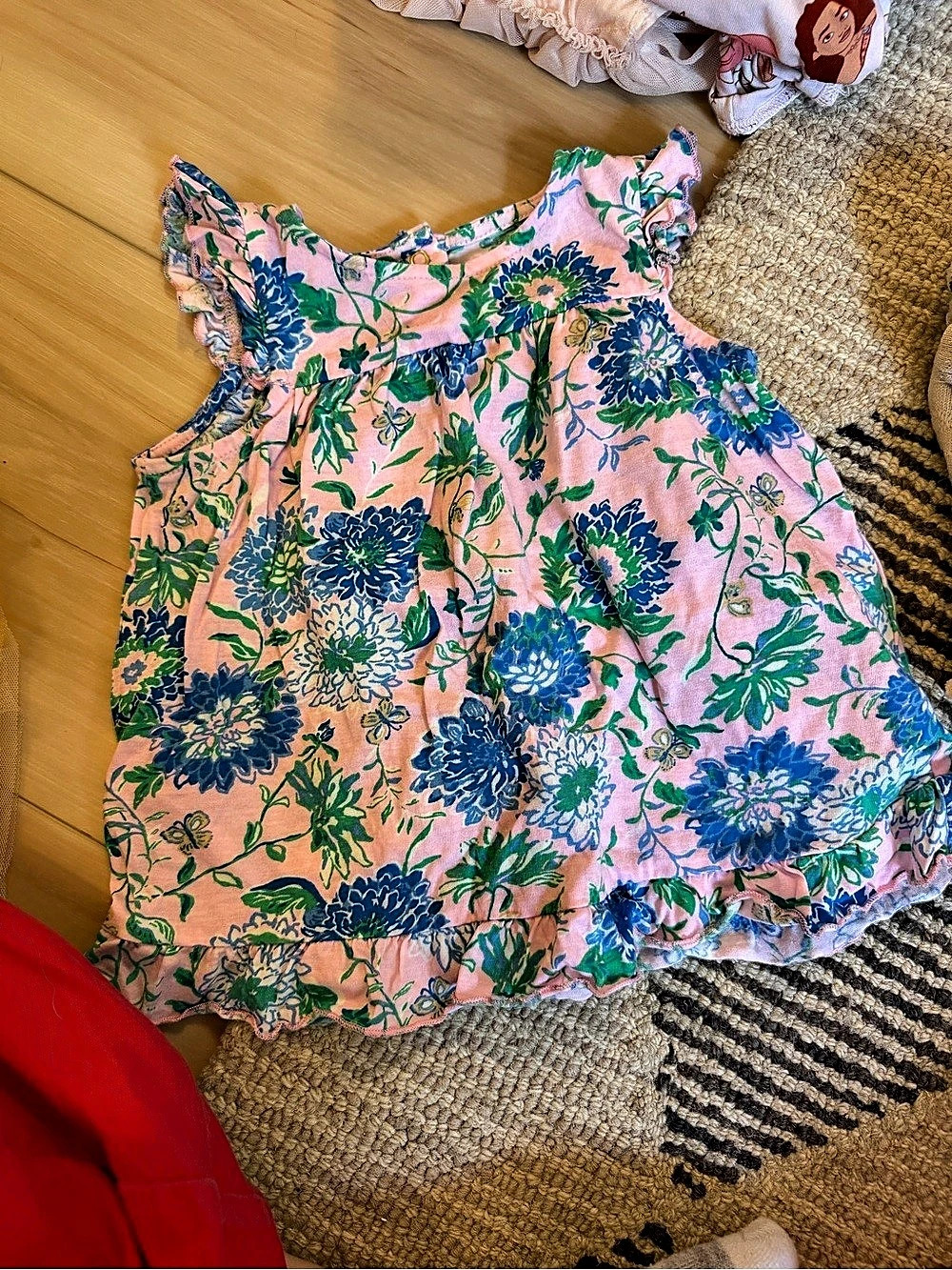 Lilly Pulitzer Kids Pink & Blue Floral Ruffle Dress